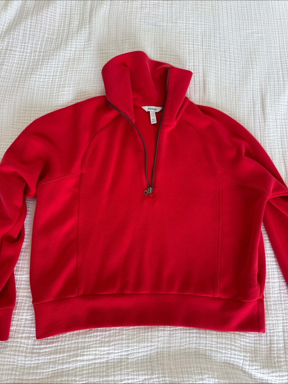 SPANX Red Quarter-Zip Pullover